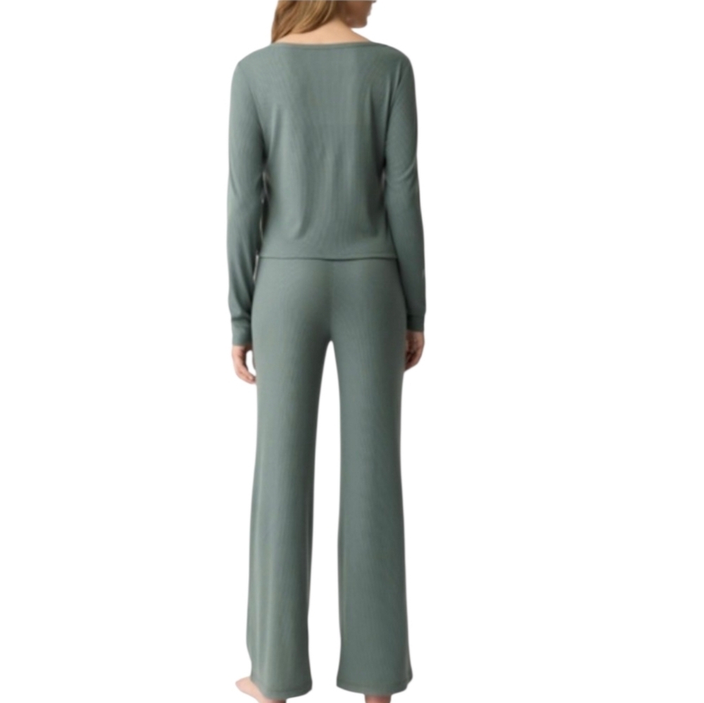 GAP 2 PC GapBody Women's Long-Sleeve Rib Pajama Set top and bottom Size: L New - Picture 6 of 15